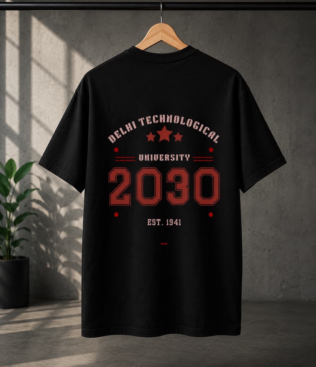 Classic DTU Crest Tee — Black, back